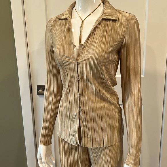 Rachel Zoe Plisse 2pc Pant & Shirt Set NWT - Picture 7 of 16